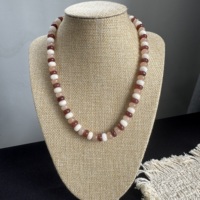 Collier en perles délicates pastel personnalisé en gros, style bohème, pierre naturelle crème, réglable, bijoux en pierres précieuses pour femmes, pour marques de mode