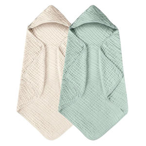 ชุดผ้าขนหนูคลุมศีรษะสำหรับเด็กทารกและเด็กเล็ก ผ้ามัสลินเนื้อนุ่ม ซึมซับน้ำได้ดี ขนาดใหญ่ - Product Image 1