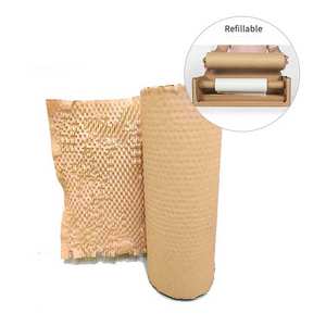Kraft Honeycomb Eco Wrap Paper Roll Dispenser Biodegradable Recyclable Wood <b>Material</b> <b>Cushioning</b> Film for Packaging Needs - Product Image 5