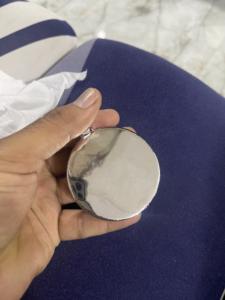 3.30Ct Corte redondo Real Moissanite Personalizar Carta Colgante 14K Chapado en oro blanco - Product Image 3