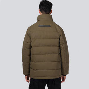 Chaqueta acolchada de burbujas personalizada con estilo y cómoda para hombre, abrigo cálido de invierno con cremallera, abrigo de lona de talla grande para exteriores - Product Image 6