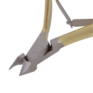 Pince à cuticules en acier inoxydable à la mode Pince à cuticules en acier de haute qualité Pince à cuticules en acier inoxydable avec poignée en or - Product Image 6