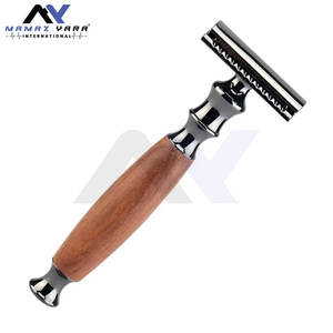 Maquinilla de Afeitar de Seguridad de Doble Hoja Más Vendida, Mango de Madera, Maquinilla de Afeitar Premium, Afeitado Suave y Completo, Diseño Clásico - Product Image 1