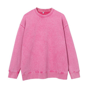 Venta al por mayor de alta calidad Logo Heavyweight Unisex French Terry de gran tamaño transpirable cuello redondo Plain Acid Wash sudadera para hombres - Product Image 3