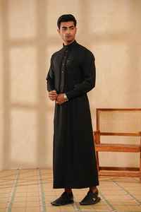 Nouvelle Thobe Homme Style Omanais à Manches Longues et Col Rond, Coupe Moderne, Idéale pour les Cérémonies Formelles, les Fêtes de l'Aïd et la Prière Quotidienne - Product Image 6