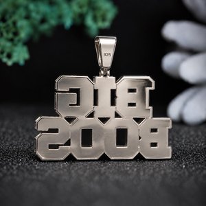 Initial Letter <b>Pendant</b> VVS Moissanite Rhodium Plated 925 <b>Silver</b> Custom Logo <b>Men</b> Hip Hop Wedding Trendy Jewelry <b>Pendant</b> - Product Image 2