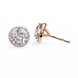 Pendientes de Diamantes Cultivados en Laboratorio con Certificado IGI, CVD HPHT, 2ct, D VS1, Corte Brillante Redondo, Chapados en Oro de 18K, Unisex - Product Image 4