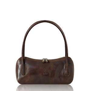 Bolso de Hombro de Cuero Curtido Vegetal Hecho a Mano en Italia-PM664 - Product Image 4
