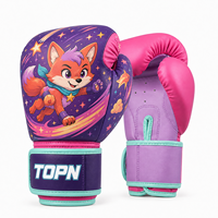 Gants de boxe pour enfants en cuir PU avec logo personnalisé, 4oz-10oz, absorbant les chocs, maille respirante, fermeture auto-agrippante, qualité officielle supérieure