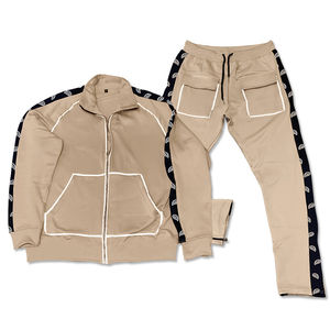 Conjunto Deportivo de Invierno Personalizado para Hombre, Chaqueta y Pantalones con Cremallera Amarilla, Dos Piezas con Raya Lateral, Ropa Casual de Calle - Product Image 6