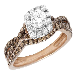 Two Tone Brown Moissanite Diamond Style Engagement <b>Ring</b> <b>Set</b> With Iced Out Hip Hop Jewelry In S925 Sterling <b>Silver</b> <b>Ring</b> or Women - Product Image 1