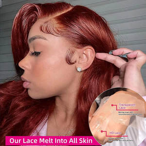 Peluca de Cabello Humano Remy Virgen 100% HD 13x6 Marrón Rojizo, Textura Lisa, con Baby Hair, Longitudes Estiradas de 12 a 34 Pulgadas, 30 - Product Image 4