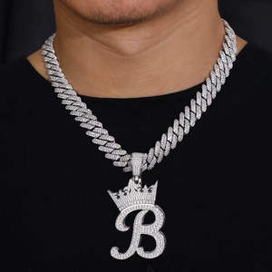 Pendentif personnalisé en argent sterling 925 style couronne avec moissanite taille brillant, bijoux hip-hop pour homme, personnalisation unique - Product Image 3