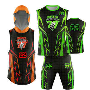 Uniformes de football à sublimation 7V7 de compression personnalisés pour hommes et jeunes Maillots de jeu avec short extensible 7 sur 7 - Product Image 2