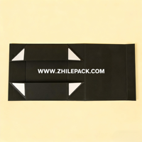 Boîte cadeau pliable en carton rigide noir de luxe avec logo personnalisé, grand format, finition mate, fermeture magnétique