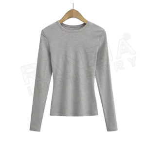 เสื้อยืดแขนยาวสำหรับผู้หญิง, เสื้อยืดทรงหลวมโอเวอร์ไซส์สำหรับฤดูใบไม้ผลิฤดูใบไม้ร่วงและ100% - Product Image 2