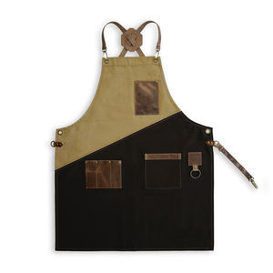 Delantal de barra Elegante cuero de calidad premium y 100% algodón con bolsillos de accesorios - Product Image 1