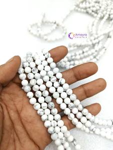 Pierre précieuse Howlite 8 mm perle brin perles pierre naturelle gros Agate perles brins acheter en ligne auprès d'Amayra cristaux exportations Inde - Product Image 2