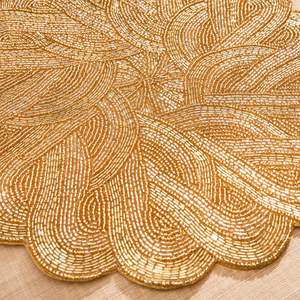 Handcrafted Round <b>Beaded</b> <b>Placemats</b> for Dining Table Wedding Christmas Decoration family gathering parties - Product Image 3