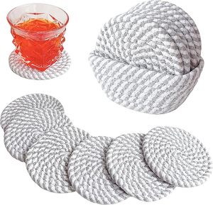 Premium Cotton Rope <b>Table</b> <b>Coaster</b> Set Classic Premium Mats Pads for Wedding Decoration Family Gatherings Top Tabletop Protection - Product Image 1