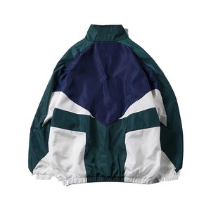Men's <b>Black</b> Sporty Long Thin <b>Windbreaker</b> Jacket Front Color Blocking Stand Collar Zipper Closure Breathable Polyester Autumn - Product Image 5