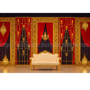 Musulmán Sangeet noche Mehrab vela paredes elegante lujo indio boda escenario telón de fondo tamaño personalizable ligero fibra de vidrio - Product Image 2