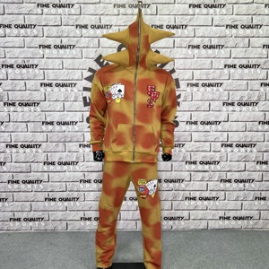 Vente chaude soleil fané survêtement pour hommes couleur personnalisée manches longues coupe ample adulte hommes survêtement personnalisé corne capuche survêtements - Product Image 2