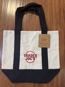 In Stock Mini <strong>Reusable</strong> Canvas Cute Designer Trader Joes Shopping <strong>Bag</strong> Customized Embroidery Small Handheld Cotton <strong>Bag</strong> Tote - Product Image 4