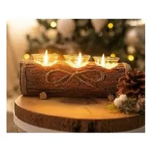 Amazon Hot Selling Beautiful Decorative Designer Candlestick Wooden Candle Holder for Home Dinner Table Direct Factory Supplies