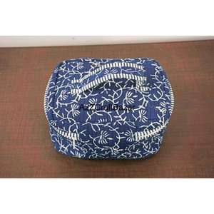 VersaStyle Cotton <b>Vanity</b> <b>Bag</b> Striped Pattern Multi-Purpose Organizer with Durable Zipper Fashion-Forward for Cosmetic Use - Product Image 4