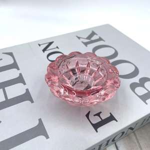 Portavelas de vidrio transparente de siete colores, artículo de decoración en oferta. - Product Image 2