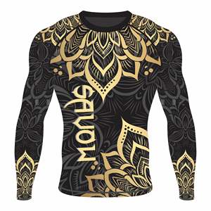 Camiseta de Compresión para Hombre, Ajuste Muscular, Mezcla de Poliéster y Elastano con Paneles Transpirables que Absorben la Humedad, Ideal para Gimnasio y MMA - Product Image 1