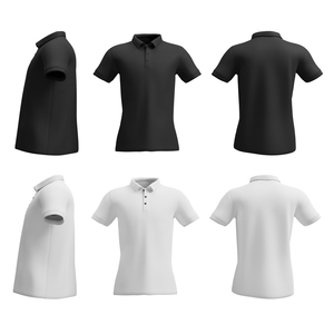Personnalisé 100% coton pour polo respirant à manches courtes unisexe uniforme vêtement écologique tissé Logo broderie teint court - Product Image 4