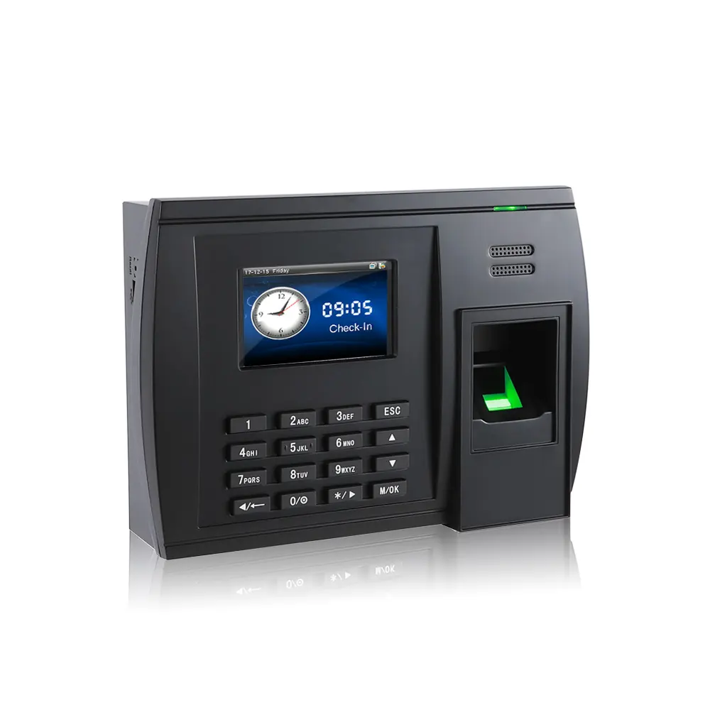 Biometric Time Clock Fingerprint Time Recorder com tela colorida TFT de 2,8 polegadas