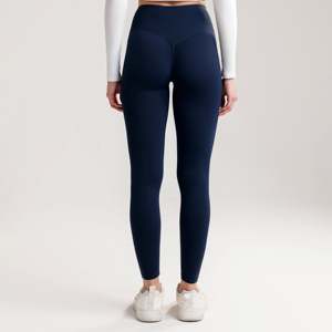 Leggings Swift Pulse Navy, coupe slim, pantalon de yoga, effet push-up, extensible, tricoté en Spandex et Nylon, taille 3XL, motif strass, logo à la taille - Product Image 2
