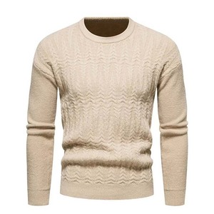 100% Cotton Men's <b>Pullover</b> <b>Sweaters</b> OEM Custom Made Front Logo Anti-Shrink Breathable Long Sleeve Winter Knitwear - Product Image 1