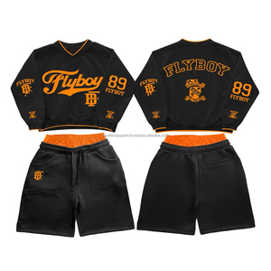 Conjunto de hombre con logo personalizado, 100% algodón, camiseta de manga corta y pantalones cortos, ropa de hombre, conjunto de 2 piezas. - Product Image 2