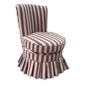 Fauteuil de salon vintage français en tissu à dossier rond, fauteuil d'appoint rembourré, chaises longues - Product Image 6