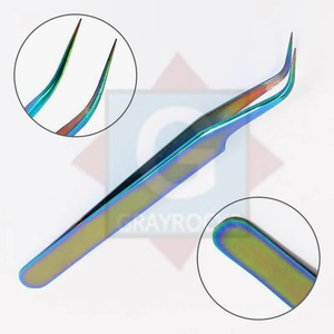 แหนบขนตาสแตนเลสแบบมืออาชีพแหนบสำหรับต่อขนตาปรับแต่งโลโก้ได้ตามต้องการ - Product Image 1