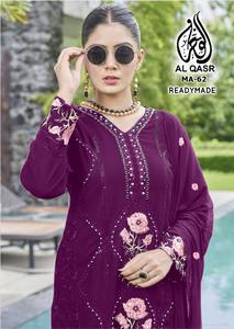 FAUSSE GEORGETTE LOURDE AVEC BELLE BRODERIE LOURDE SUR LE DEVANT ET LES MANCHES COSTUME SALWAR - Product Image 3