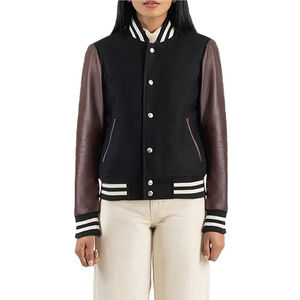 Último diseño Streetwear cómodo ajuste mujeres Varsity chaqueta nueva llegada transpirable Mujer Varsity chaqueta - Product Image 4