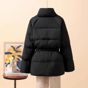 Elegant Stylish Women's Winter Puffer Jacket New <b>Cotton</b> <b>Padded</b> Snow Parka with Stand Collar Belt Pocket Thick Warm Overcoat - Product Image 5