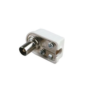 White M 75 Ohm Angled <b>Plug</b> Antenna Connector <b>Adapters</b> & Connectors Product - Product Image 1