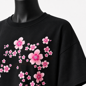 Camiseta Extra Grande de Algodón para Mujer, Diseño Premium con Estampado de Flores Rosadas, Top Moderno - Product Image 6