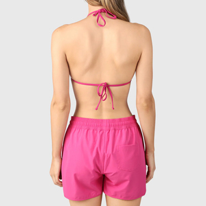 Vente en gros de shorts de sport taille haute personnalisés pour femmes, à séchage rapide, pour la course et la natation avec logo en tissu - Product Image 2