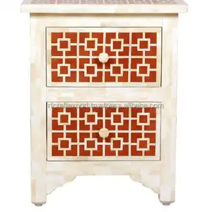 Huismeubilair Modern Bone Inlay Dressoirs Ladekast Met 2 Laden Voor Slaapkamer En Woonkamer