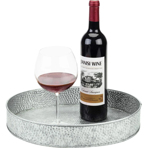 Modern Luxury Galvanized <b>Metal</b> Charger Plate for Premium Home Decor Silver <b>Polished</b> Finish Shape Handmade Classic Wedding Use - Product Image 1