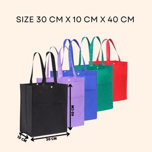 Bolso de mercado personalizable Spunbond ecológico con botones, bolso no tejido fuerte con impresión de logotipo personalizado - Product Image 1