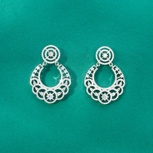New Fashion <b>Dangle</b> <b>Earrings</b> Popular Classic CZ Design with 2 Tone Mehndi Rhodium Plating - Product Image 3