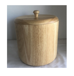Mango Wood Ice <b>Bucket</b> for Restaurant Camping Kitchen Food Wooden Ice <b>Bucket</b> with Brass Handle and <b>Lid</b> - Product Image 6